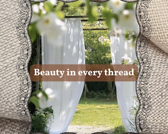 Rod Pocket Linen Curtains - Washed Semi Sheer Panels for Living Room or Bedroom, Natural Drape