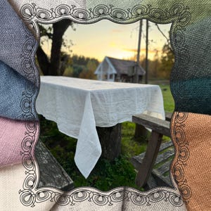 Lange Leinentischdecke - Individuelle Ovale Tischdecke. Individuelle rechteckige Tischdecke - Bauernhaus Thanksgiving Tischdekoration. Für eckigen Tisch