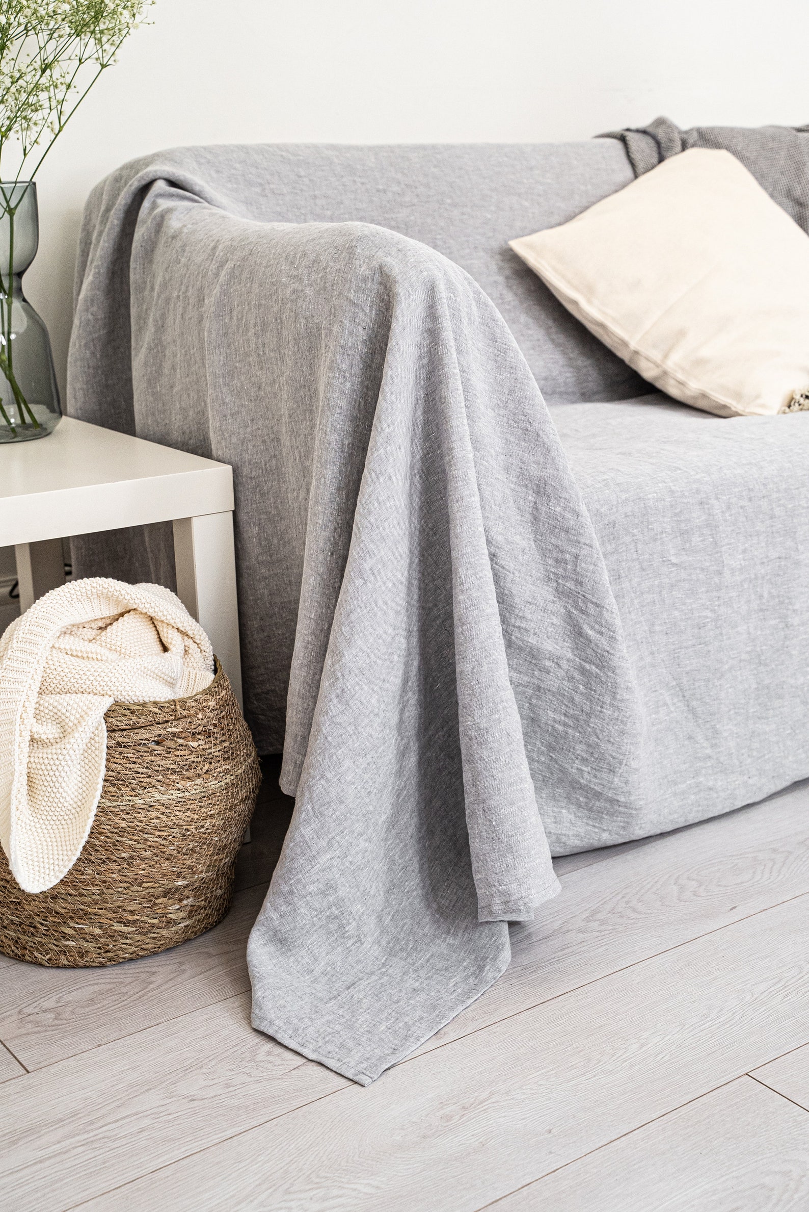 Linen Couch Cover. Linen Sofa Throw. Linen Furniture Protect. Etsy