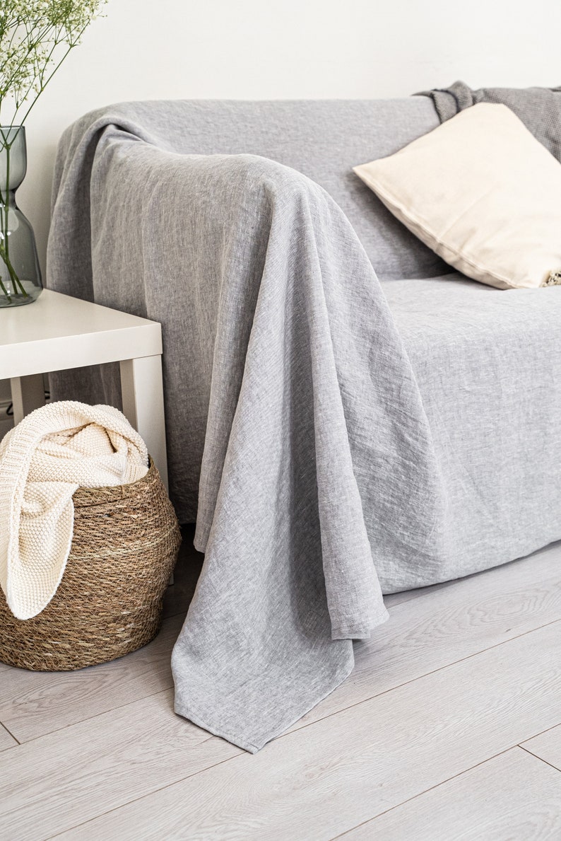 Linen Couch Cover. Linen Sofa Throw. Linen Furniture Protect. Etsy