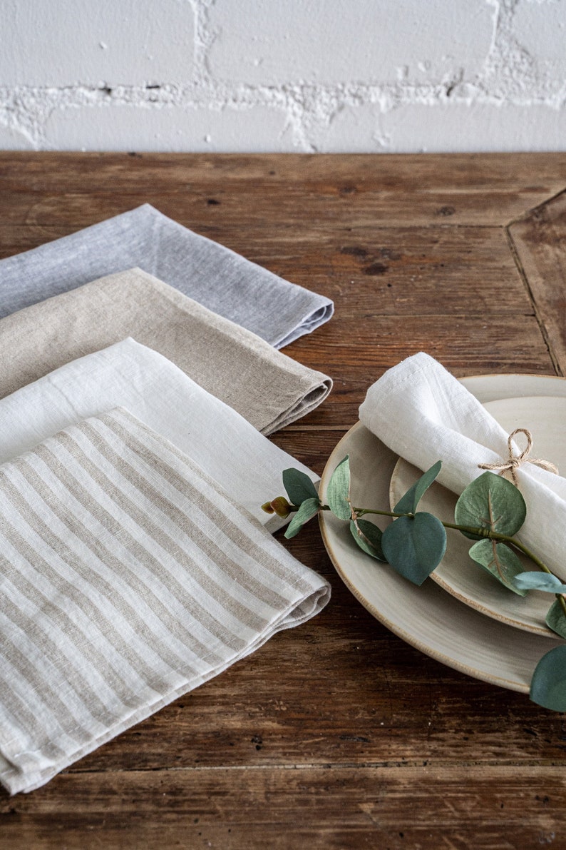 Cloth napkins set. Cocktail napkins. Linen napkins, table napkin. Wedding napkin set of 4 6 8 10 12. Linen dinning set of napkin cloth image 2