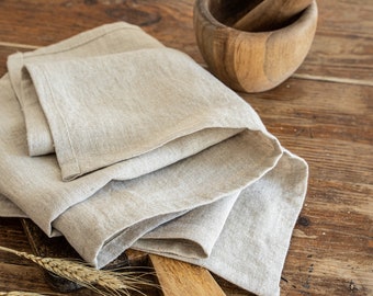 Linen tea towel set of 3 units. Washed linen hand towel. Stonewashed soft dish towel. Kitchen towel. Natural linen dishclothes