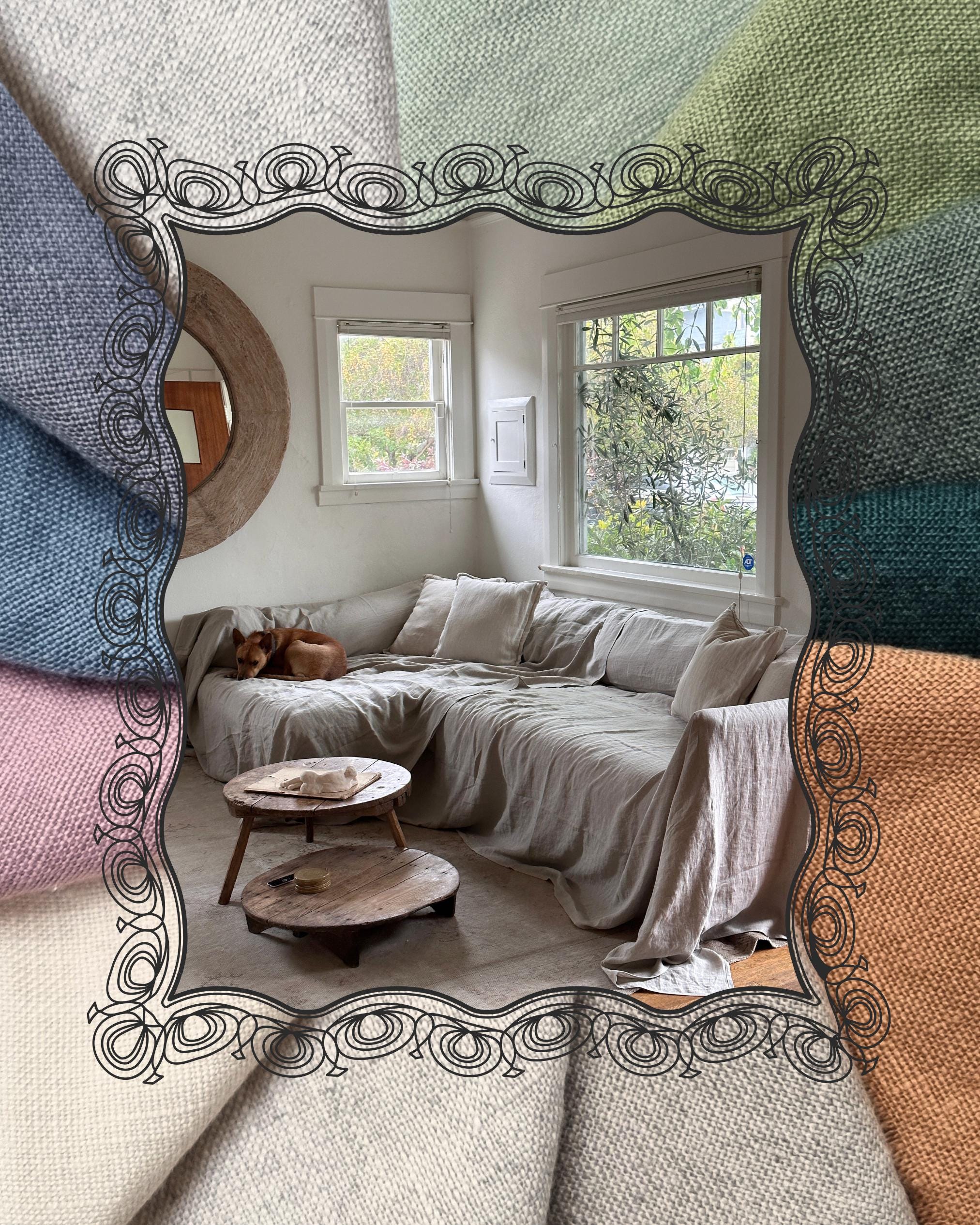 Rose Home Fashion セクショナルソファカバー 2枚 L字型ソファカバー