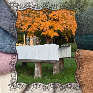 Leinen Tischdecke extra lang. Individuelle Tischdecke. Bauernhaus Tischdecke. Hochzeitstischdecke Rechteck. Urlaub Tischdecke oder Tischwäsche Geschenk