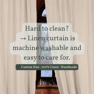 Tie Top Linen Curtains – Softened Natural Linen Drapes for Glass Doors, Long Drop Sheet Look