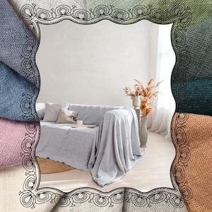 Linen sofa cover or couch cover. throw blanket couch. Linen bedspread. L shaped sofa cover. Sectional cover. Furniture covers - Boho gift