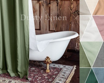 Linen Shower Curtains: Luxury for Your Bathroom. Spruce Up Your Bathroom with Stylish Shower Stall Curtains