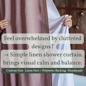 Linen Shower Curtain - Natural, Breathable & Lightweight Bathroom Decor, Eco-Friendly Fabric, Stylish Minimalist Design, Machine Washable