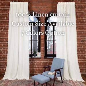 Sliding Glass Door Linen Curtains – Extra Wide Back Tab Drapes for Bedroom, Kitchen or Living Room
