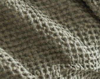 Linen waffle blanket, cozy throw for bed, sofa, summer picnic blanket, linen bedspread, large waffle linen blanket, gift for her, home decor