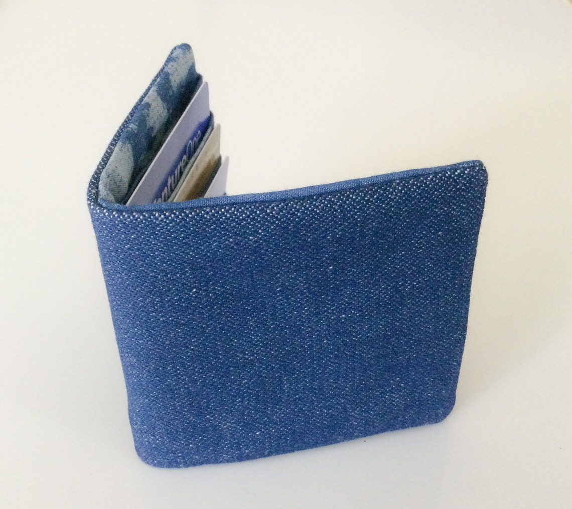 Denim Wallet. Bifold Fabric Wallet. Small Wallet. Mens Etsy