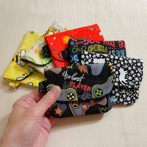 Kids Wallet. Mini Fabric Keychain Wallet. Small Coin Pouch. Unisex. Boys. Girls. Vegan Wallet.