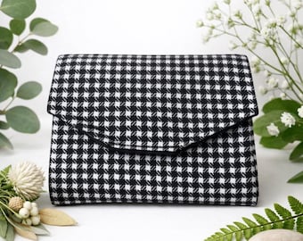 Compact Geometric Fabric Accordion Wallet. Unisex Vegan Small Wallet.