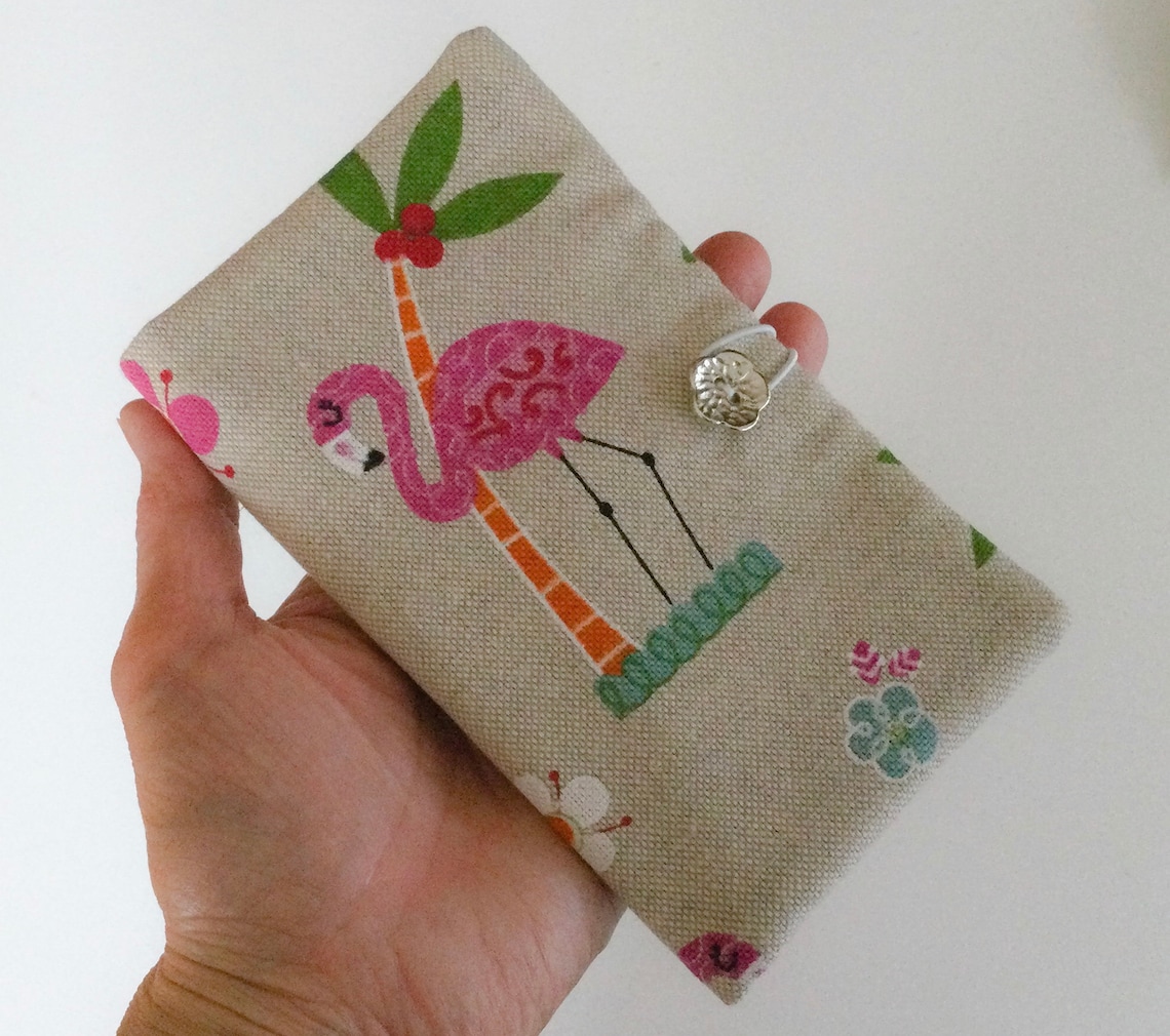 Flamingo Wallet with Zipper Pocket. Bifold Fabric Card Wallet. Etsy