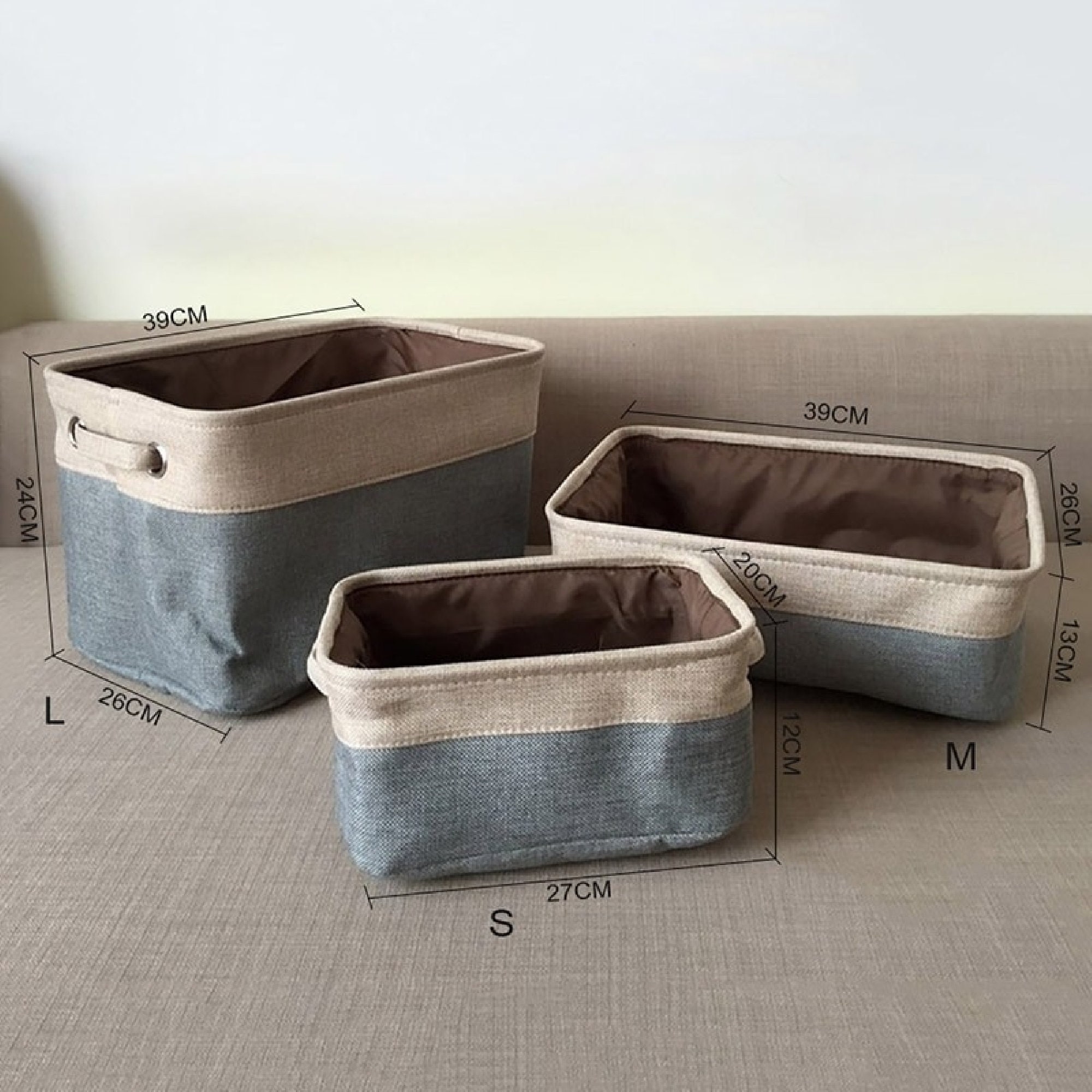 Coverless Cotton Linen Storage Baskets Doublelayer Storage Etsy