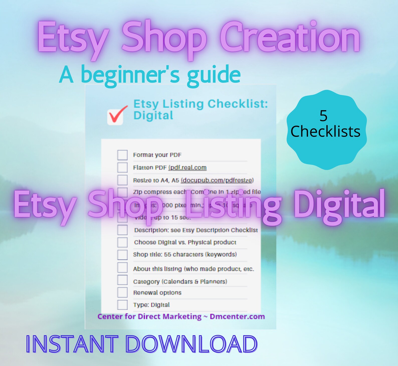 Etsy Shop Set up Howto Video Listing Tips 5 Checklists 3 Templates