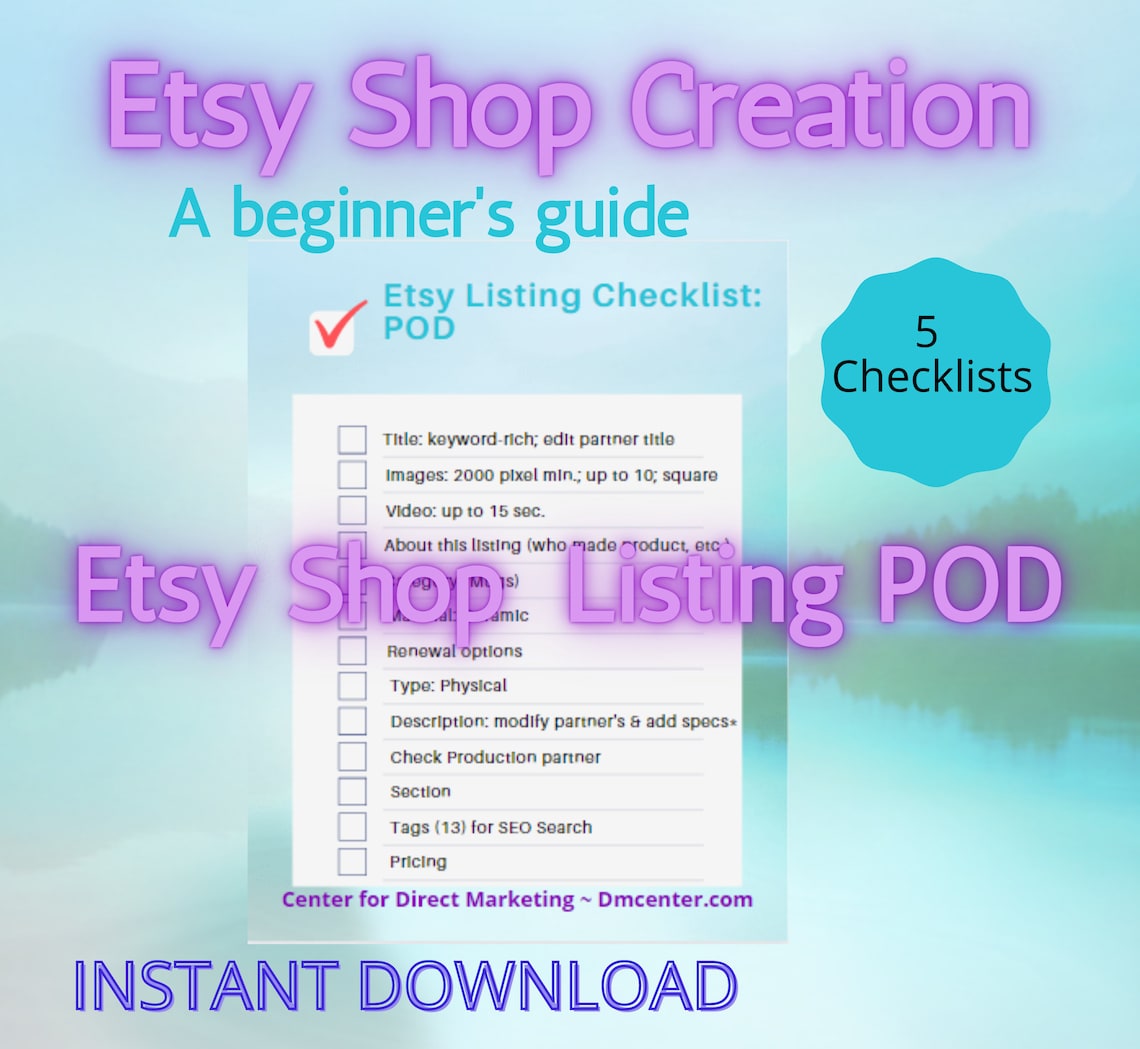 Etsy Shop Set up Howto Video Listing Tips 5 Checklists 3 Templates