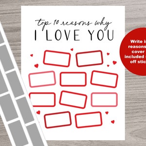 Scratch and Reveal 10 Reasons Why I Love You, Personalized Gift, Anniversary Card, Birthday Card, Valentines Day Card, Gift for Boyfriend