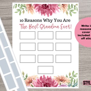 Best Grandma Ever Scratch Off, Grandma Birthday Card, Scratch and Reveal, Mom Birthday Gift, Mothers Day Gift, Mother&#39;s Day Card, Grandma