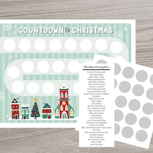 Scratch Off Christmas Advent Calendar, Christmas Countdown, Christmas Calendar, DIY Advent Calendar, Scratch-Off Christmas Bucket List