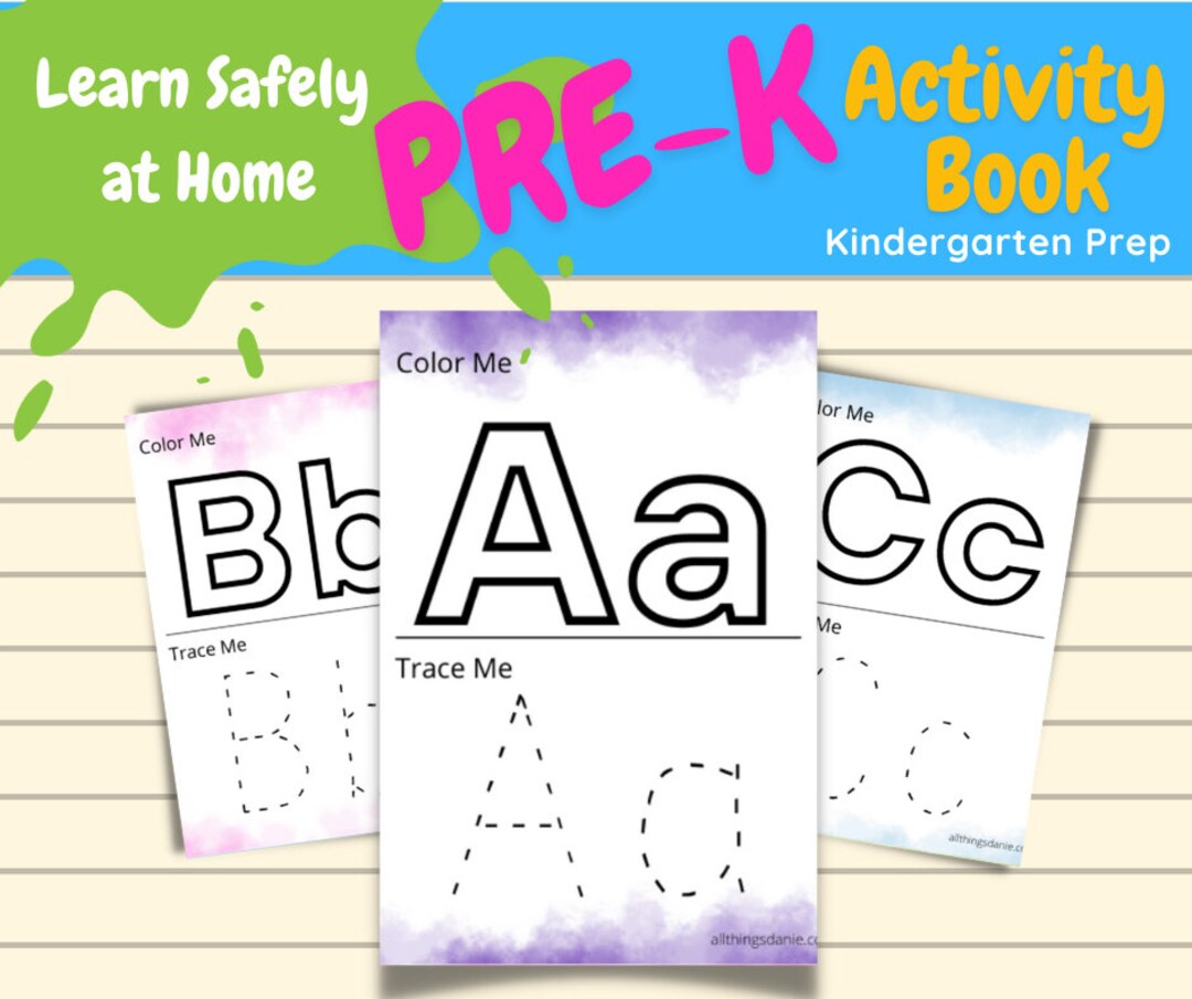 ABC Color & Trace Printable Activity Book (PDF) - Etsy