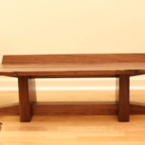 Custom Heavyweight Center Channel Speaker Stand – Solid Walnut Hardwood, Two-Leg Support for Large Speakers or Projectors