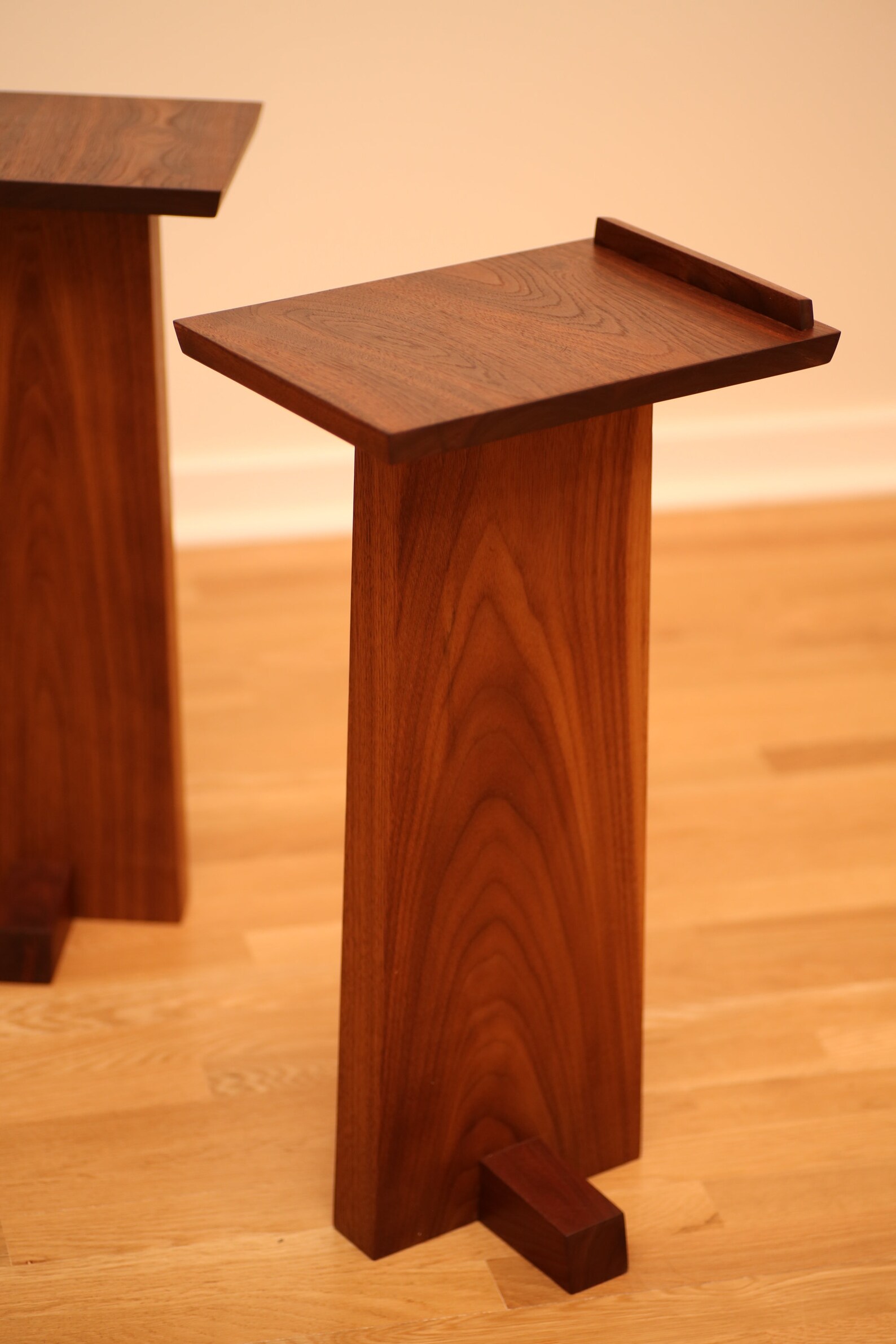 Tall Speaker Stands Walnut Hardwood Etsy