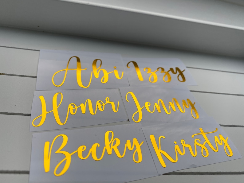 Personalised Vinyl Stickers Name Sticker Rose Gold Decal Etsy UK