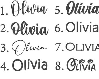 Personalised name stickers | Different fonts |  For glasses, bottles, gift bags, kitchen and more.