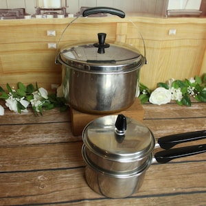 Vintage Regal Ware Double Boiler/Steamer - 8 QT Thermic Ray Dutch Oven Stock Pot