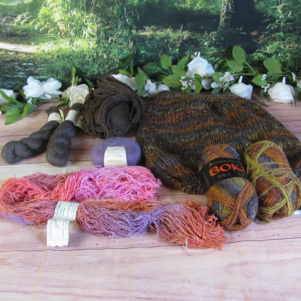 Vintage Mohair Silk Yak Bamboo Cotton and Wool Yarn- Hand dyed-Skein-Ball-Rowan-Kidsilk Haze-Rabbit Ridge-Lotus Yarns-Bamyak-Plymouth  Boku
