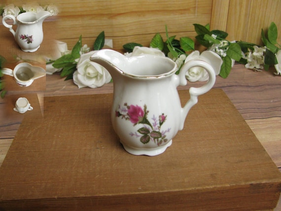 Vintage Moss Rose Demitasse/miniature China Tea Set- Sugar Bowl