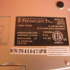 Vintage Emerson Research or GE Digital Clock Radio- Phillips Magnavox Compact Disc image 5