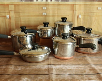 Mid Century Amway Queen Sauce Pan 10/8 Stainless Steel, W/lid, 60s