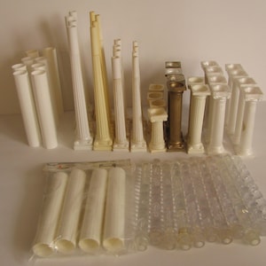 Vintage Wilton Tier Cake Pillars-Large Selection-Wedding-Anniversary-Many Styles- Grecian Pillar-Hidden-Clear Rope-Taper