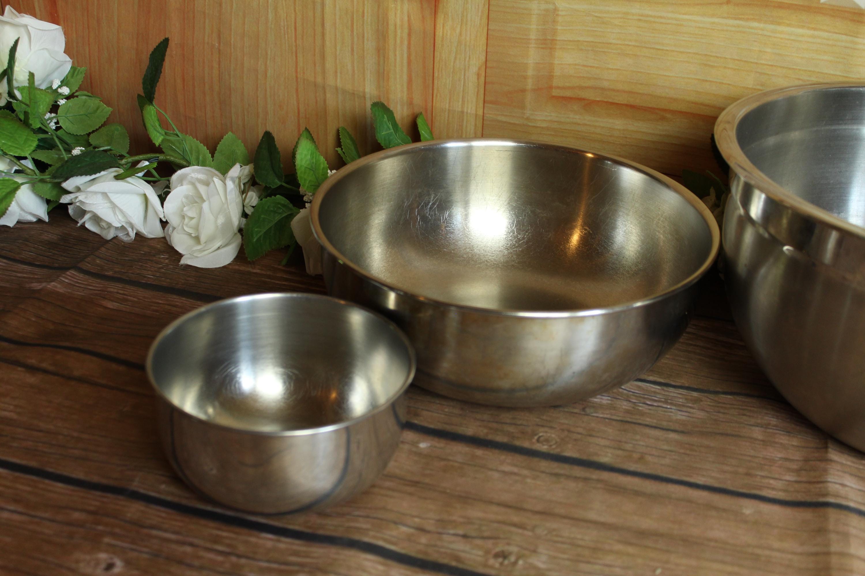 Vintage Stainless Steel Mixing Bowls-tramontina-tusa Made in the
