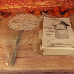 Vintage Wedding Sign and Card Wishing Well-Cardboard 3D NOS- Paper Fantasies Item # 2225-O8F