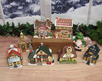 Vintage Ginger Frost Lane Holiday Christmas Village Mini Houses