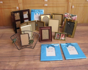 Vintage Small Photo Frames-Various Sizes & Finishes- Gold-Wood- Fabric- 4"x6" and under
