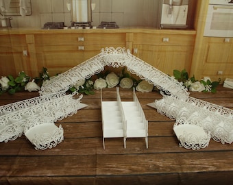 Vintage Wilton Wedding Cake  Filigree Bridge and Double Stairs/ Stairway-Anniversary-Baby Shower-Cake Décor