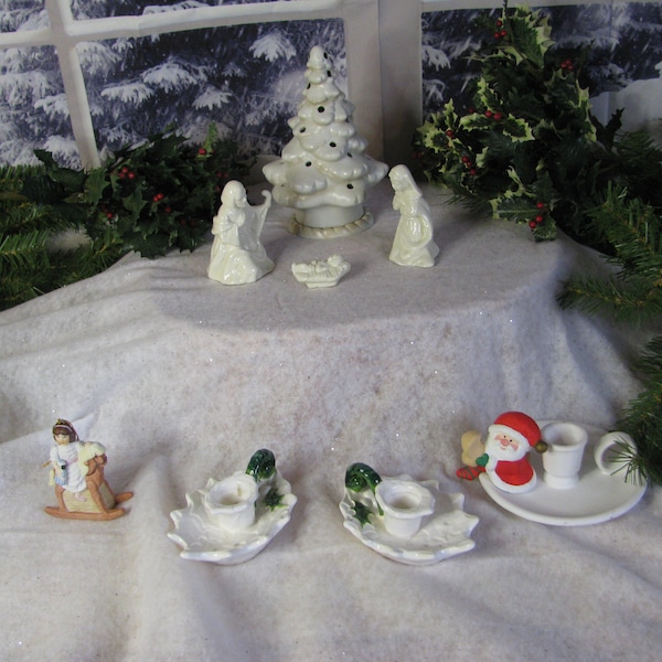 Lefton christmas figurines candle holder e bay