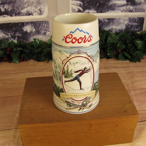 Vintage Steins- 1991 Coors Brewing Rocky Mountain Legends-Cross Country Skiing- Avon Lidded  &#39;92 Winner&#39;s Circle 0r&#39;77 Schooner Ship Stein
