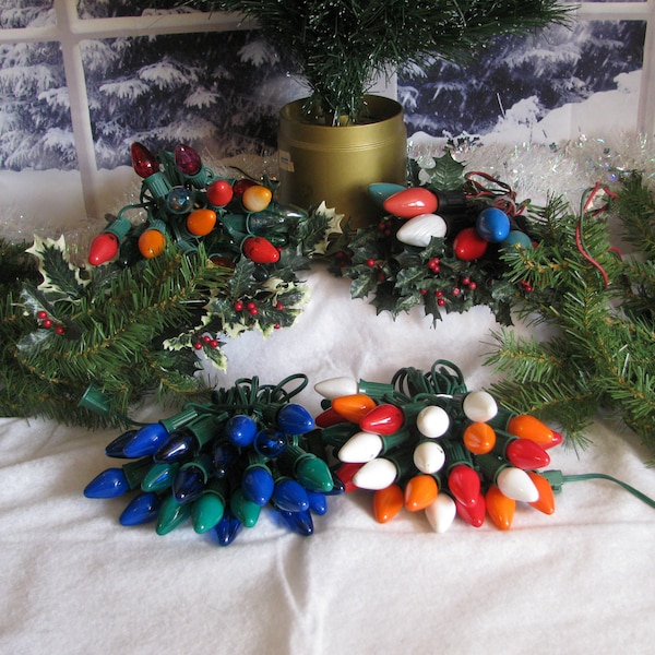 Vintage Holiday Light Sets-GE and Noma-Indoor and Outdoor-Multi Color and Color Way- Retro Christmas Lights-Working