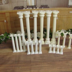Vintage Wilton Tier Wedding Cake Pillars Rare 13 Inch-9-7-5 & 3&quot; White or Clear Grecian/Roman Style-Rare Arched Pillars-Bridal Reception