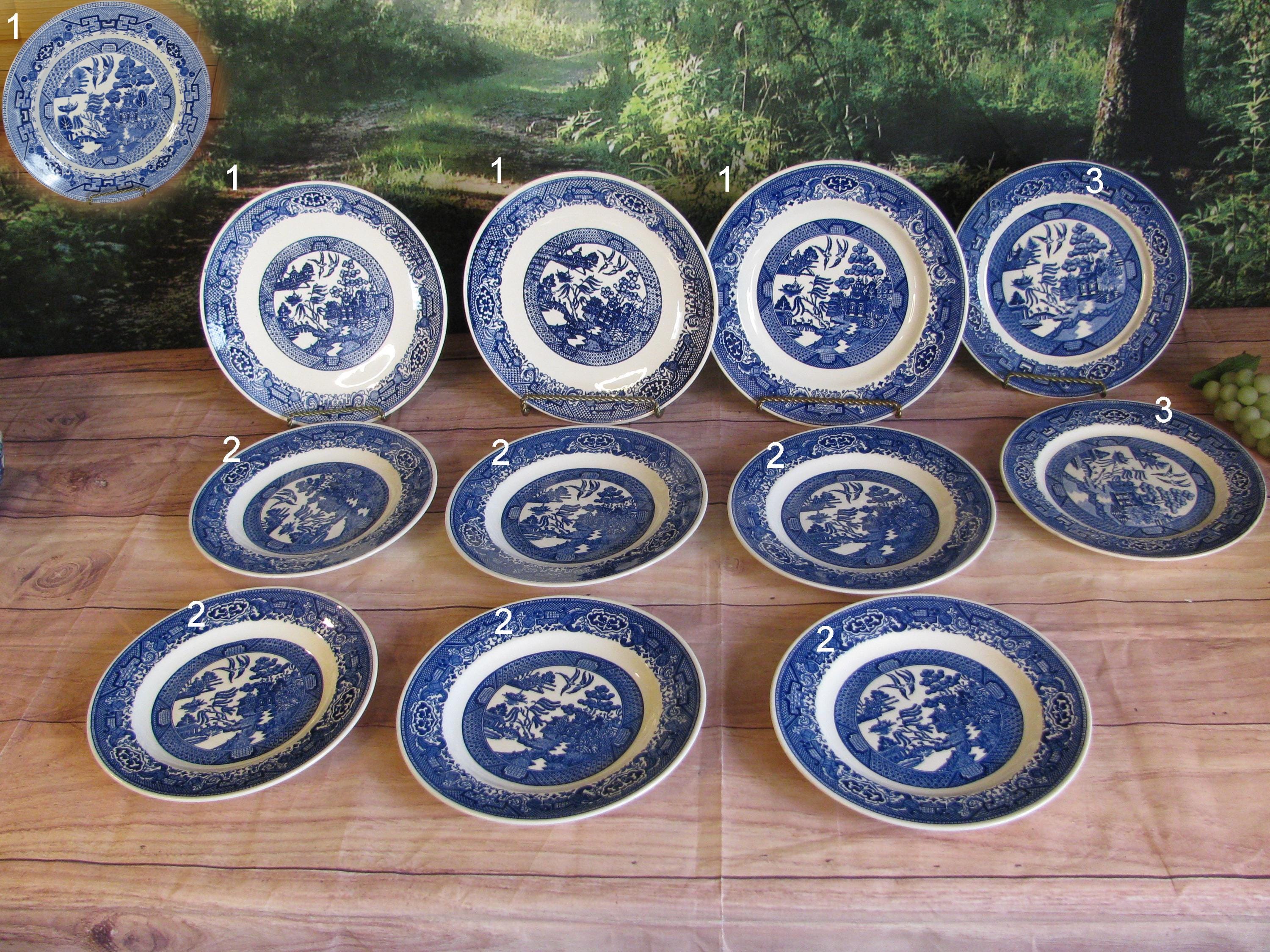 Vintage Blue Willow Ironstone Transferware Dinnerware-dishes-china