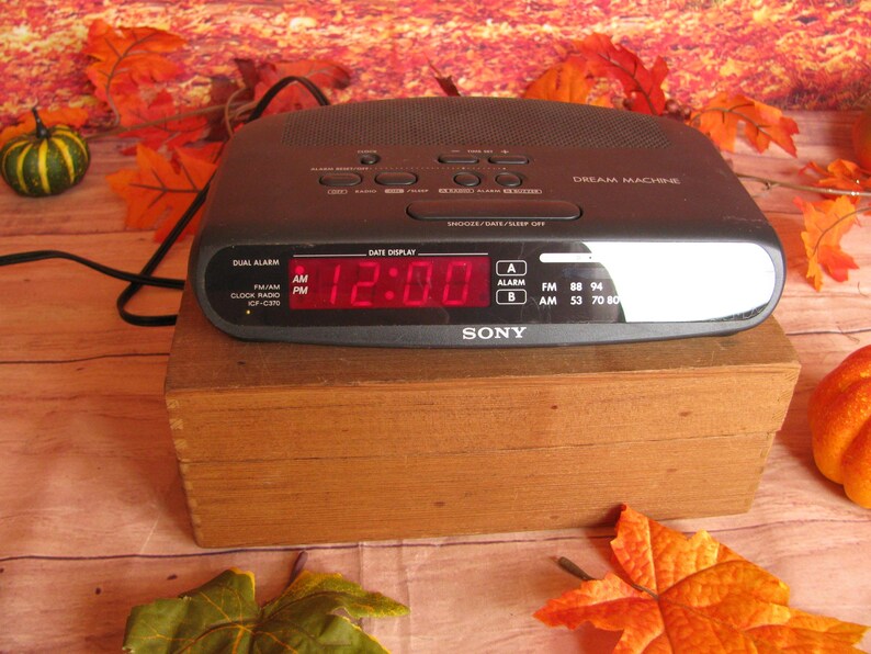 Vintage Emerson Research or GE Digital Clock Radio- Phillips Magnavox Compact Disc 1- Sony DreamMachine