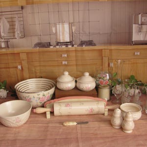 Vintage Pfaltzgraff Tea Rose Stoneware Kitchen Collection