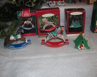 Various Vintage Hallmark Keepsake Ornaments- 92 Rocking Horse-99