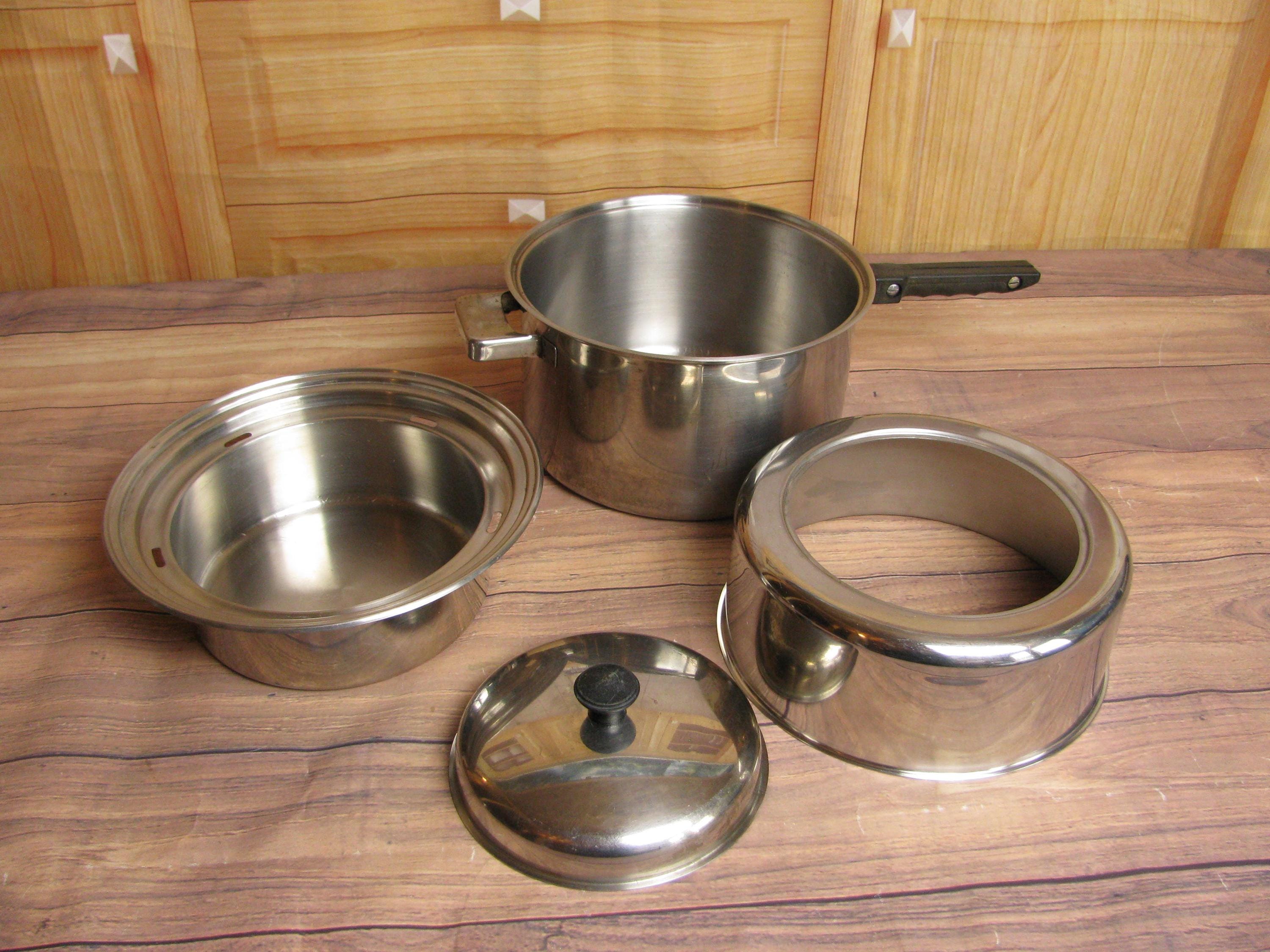Vintage Regal Ware Double Boiler/steamer Set- 8 QT Premier/wear