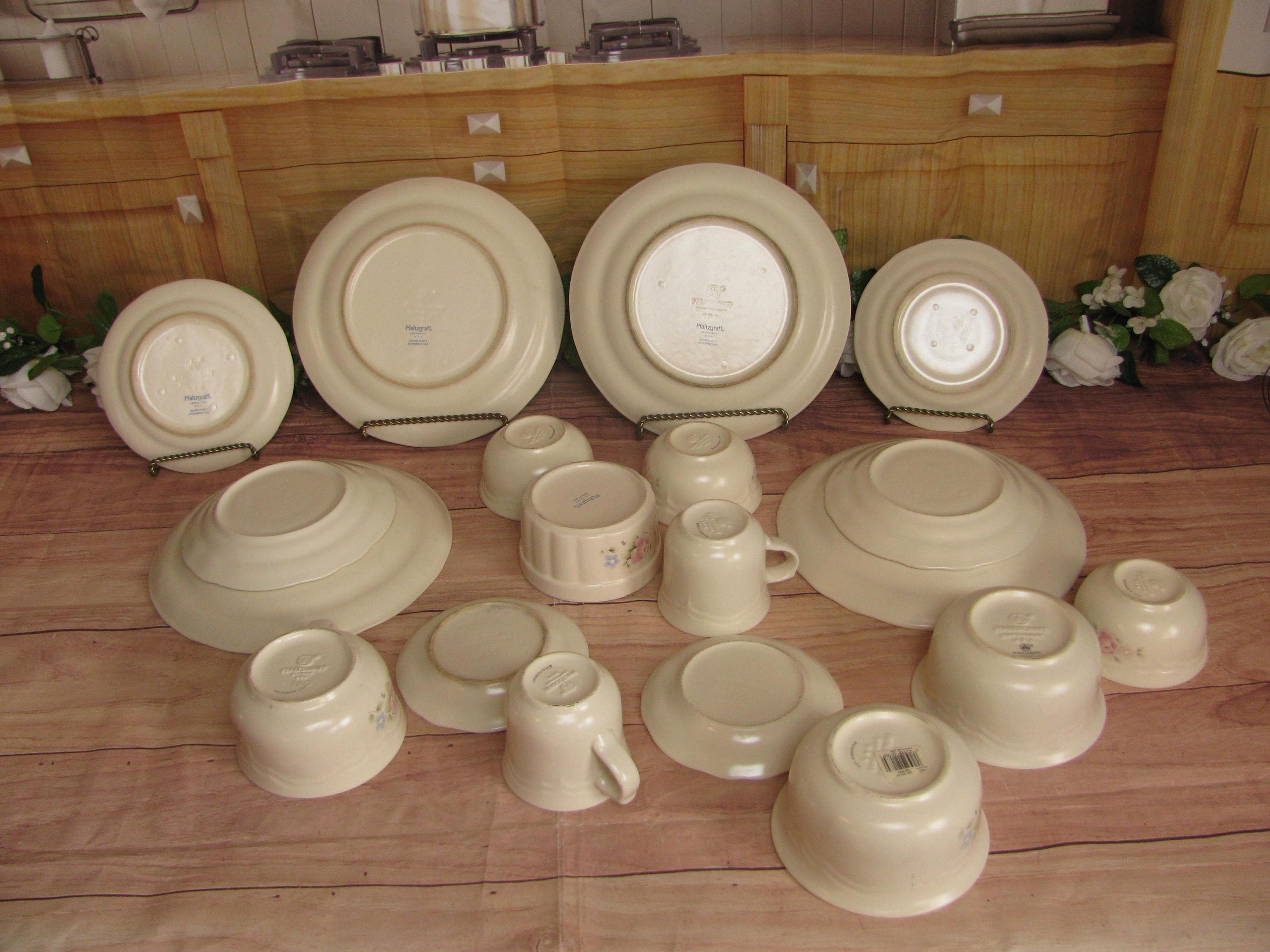 Vintage Pfaltzgraff Tea Rose Stoneware -plates- Bowls-ramekins